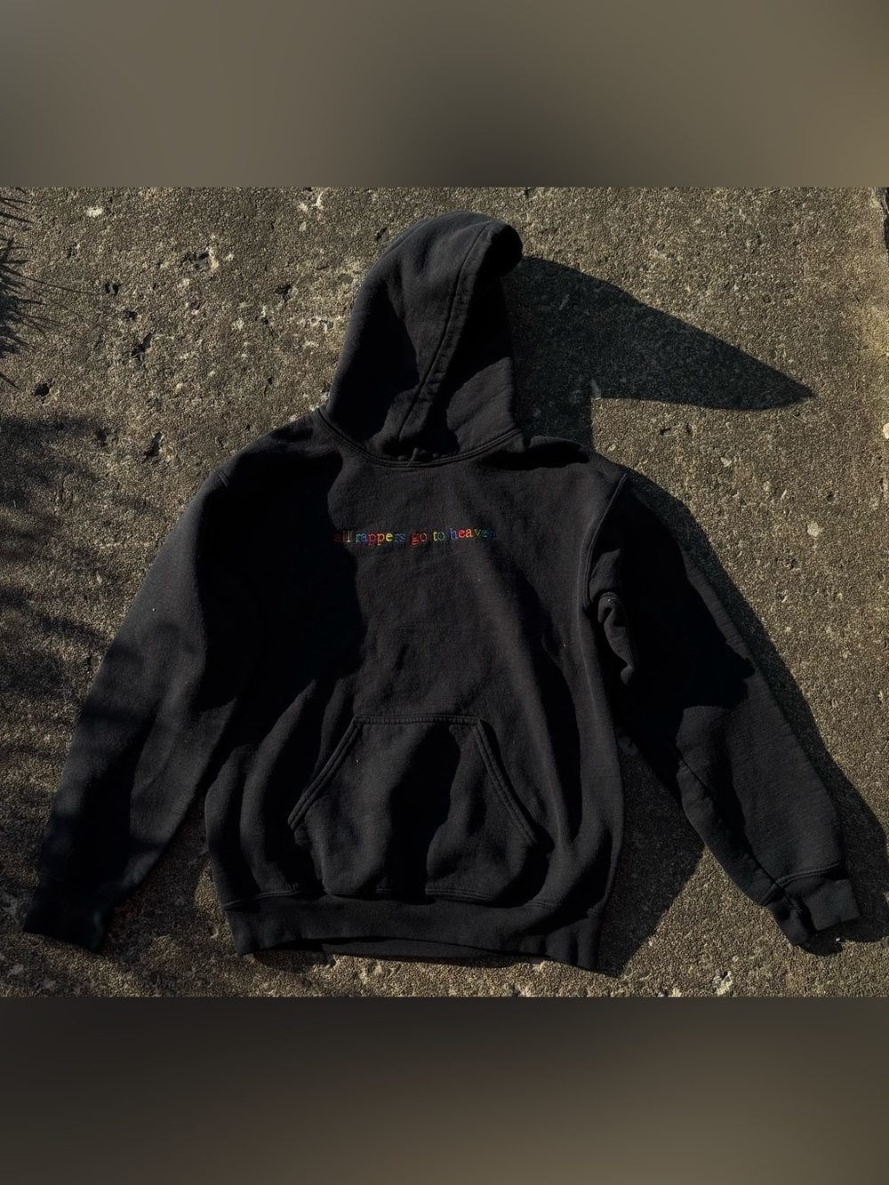 Gildan Black Crewneck Hoodie with Multicolor Embroidery